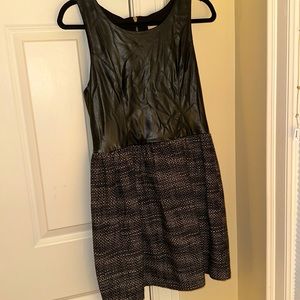 Black Leather and fabric dress